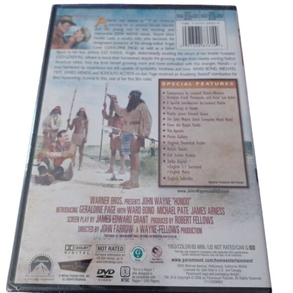 HONDO John Wayne DVD Movie Full Screen Western Special Collector's Edition NWT - Picture 2 of 3